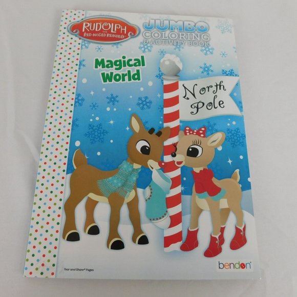 2 Rudolph The Red-Nosed Reindeer Christmas Jumbo Coloring & Activity Books New - Picture 2 of 12